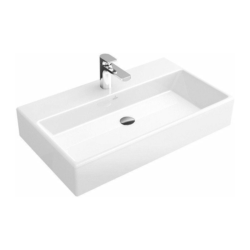 

Villeroy&boch - Memento, Lavabos de pared, 800 x 470 mm, Rectangular, modelo de suelo, para grifería de pared, sin orificio para grifería, con