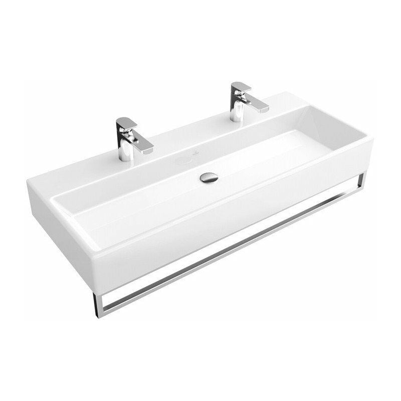 

Villeroy&boch - Memento, Lavabos de pared, 1200 x 470 mm, Rectangular, para dos grifos de un solo orificio, orificios para grifería perforados, sin