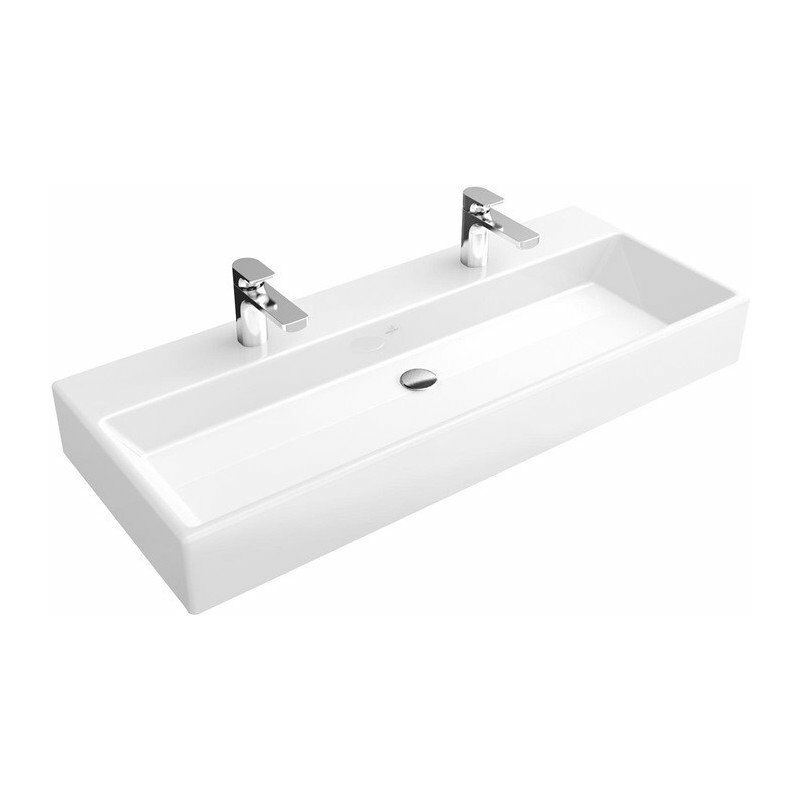 

Villeroy&boch - Memento, Lavabos suspendidos, 1200 x 470 mm, Rectangular, modelo de suelo, para grifería de 3 orificios, orificio central perforado,