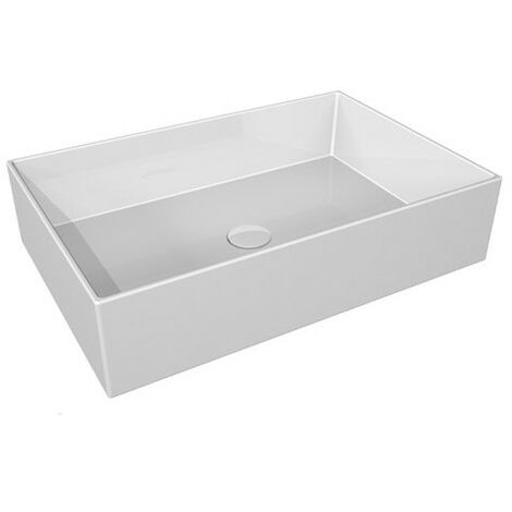 Lavabo Zenith appoggio 60x40 in ceramica bianco lucido di
