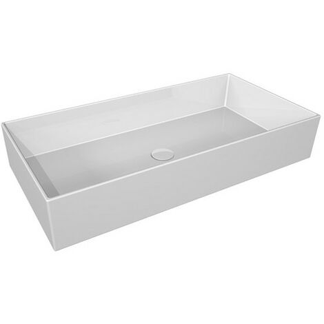 Lavabo Zenith appoggio 80x40 in ceramica bianco lucido di