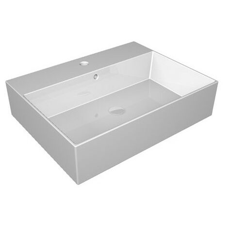 Lavabo Zenith appoggio/sospeso 50x46 in ceramica bianco lucido di