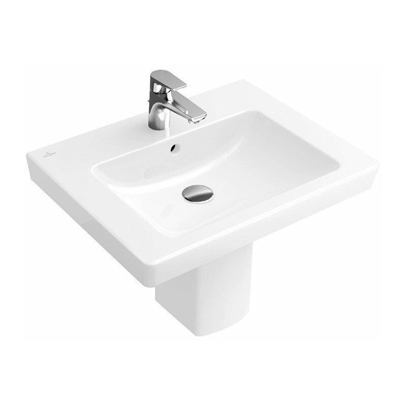 

Villeroy&boch - Lavabos Classic, 650 x 470 mm, Rectangular, para grifería de 3 orificios, orificio central para grifería perforado, con rebosadero,