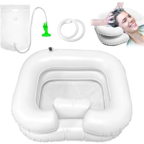 Lavacabezas inflable con cabezal de ducha y bolsa de agua, lavacabezas inflable, lavacabezas inflable, sistema de ducha, lavacabezas inflable grande, lavacabezas inflable portátil