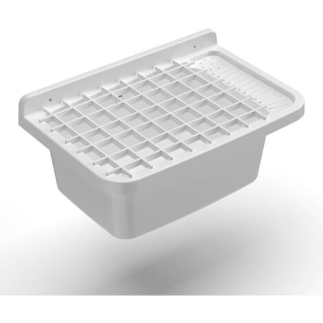 IPERBRIKO Lavadero en resina 60 cm con rejilla blanca - Mongardi