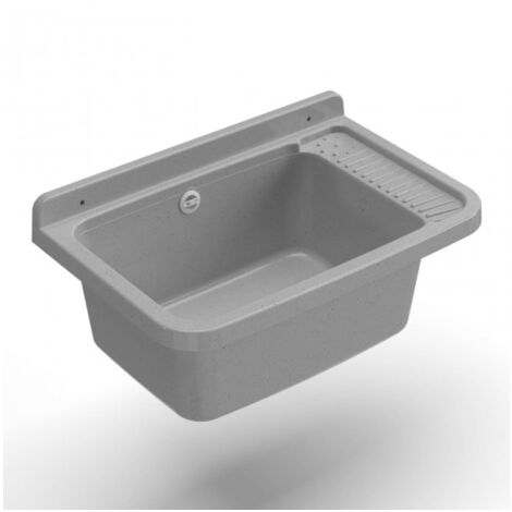 BRICOSHOP24 Lavadero en resina 60 cm hormigón - Mongardi