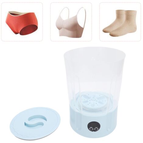 Lavadora íntima portátil, inalámbrica y recargable, limpieza profunda, silenciosa, para ropa interior, textiles y calcetines, ABS azul, 23 x 16 cm, batería de 1800 mAh