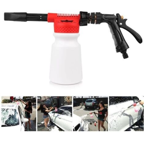 Lavage de voiture Neige Foam Gun, Foam Car Washer, Pistolet a mousse Pulvérisateur Lance 900ML Pour Voiture & Jardin Nettoyage