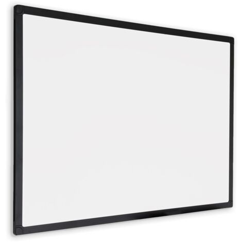 Lavagna bianca con cornice nera - Smalto - Magnetica - 100x180 cm