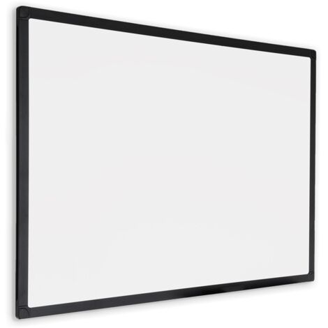 Lavagna bianca con cornice nera - Smalto - Magnetica - 60x90 cm