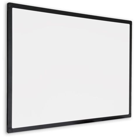 Lavagna bianca con cornice nera - Smalto - Magnetica - 80x110 cm
