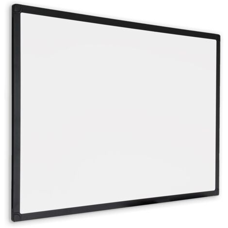 Lavagna bianca con cornice nera - Smalto - Magnetica - 90x120 cm