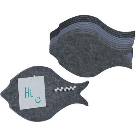 Lavagna colorata in feltro - pesce - 12 pz
