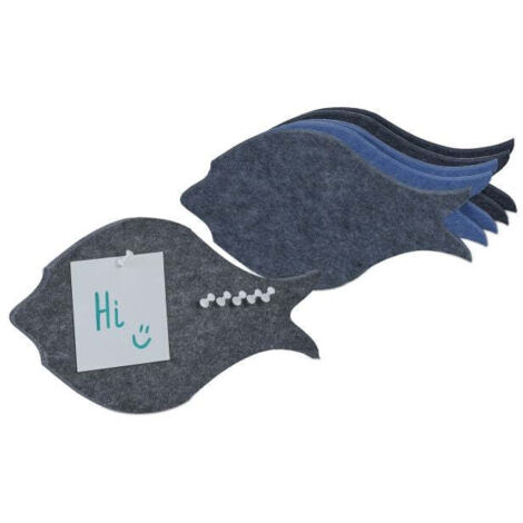 Lavagna colorata in feltro - pesce - 6 pz