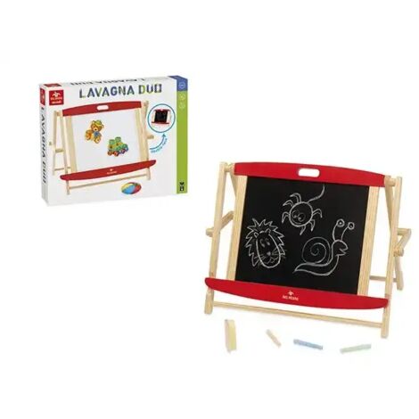Lavagna Duo Double Face Struttura In Legno Con Gessetti Magneti E Spugna