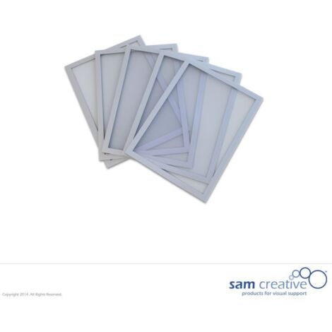 Lavagna magnetica a finestra A5 argento set 5 pezzi