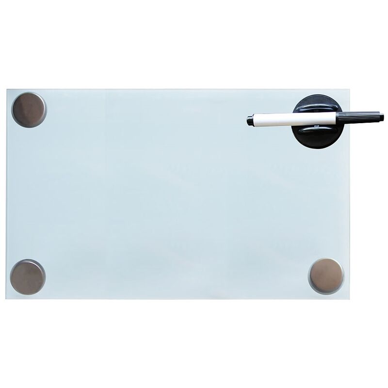 Image of Lavagna magnetica in vetro Melko lavagna bianca, lavagna di vetro, lavagna magnetica, bacheca, 30 x 50 x 0,4 cm, bianca