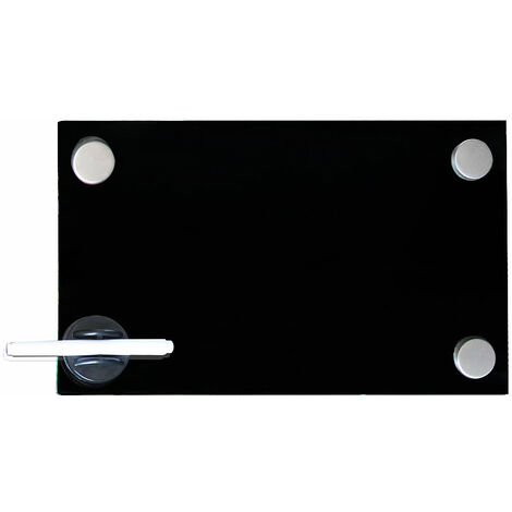 Lavagna magnetica in vetro Melko, lavagna bianca, lavagna di vetro, lavagna magnetica, bacheca, 30 x 50 x 0,4 cm, nera