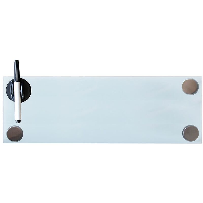 Image of Lavagna magnetica in vetro Melko lavagna bianca, lavagna di vetro, lavagna magnetica, bacheca, 60 x 20 x 0,4 cm, bianca