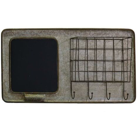 Lavagna metallo c/portatutto e appendino 4 posti rettangolare cm 78x12h38