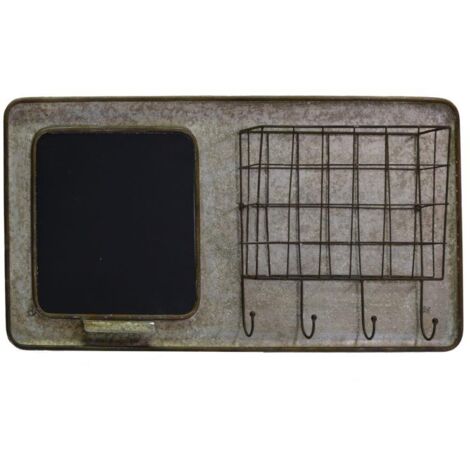 Lavagna metallo c/portatutto e appendino 4 posti rettangolare cm 78x12h38