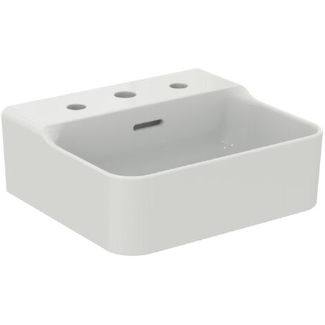 Lavamani CONCA 400x350x165mm bianco 3 fori rubinetteria, con troppopieno IDEAL STANDARD