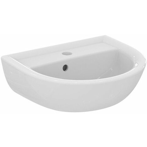Lavamani EUROVIT 1 foro rubinetto, con troppopieno, 450 x 350 x 15 bianco IDEAL STANDARD