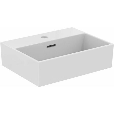 Lavamani EXTRA 450x350x150mm bianco con rubinetteria IdealPlus 1 foro, con troppopieno IDEAL STANDARD