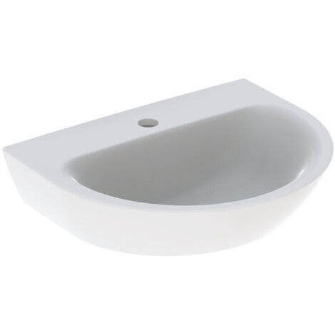 Lavamani Geberit Renova, Bianco, 50x17,3x40cm, foro rubinetto centrale, senza troppopieno