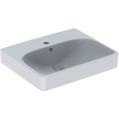 Lavamani Geberit Smyle Square, Bianco, 50x16x41cm, foro rubinetto al centro