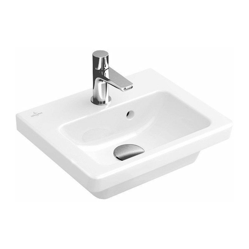 

Villeroy&boch - Lavamanos, 370 x 305 mm, Rectangular, para grifería de 1 orificio, orificio para grifo perforado, con rebosadero, Porcelánico