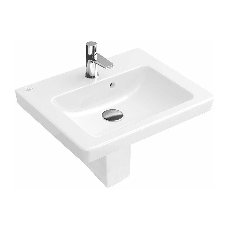 

Villeroy&boch - Lavamanos, 450 x 370 mm, Rectangular, para grifería de 1 orificio, orificio para grifo perforado, con rebosadero, Sanitarios In Star