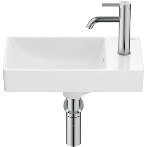 Lavabo suspendido (mural / de pared) blanco mate Solid Surface KALIYA –  Entorno Baño