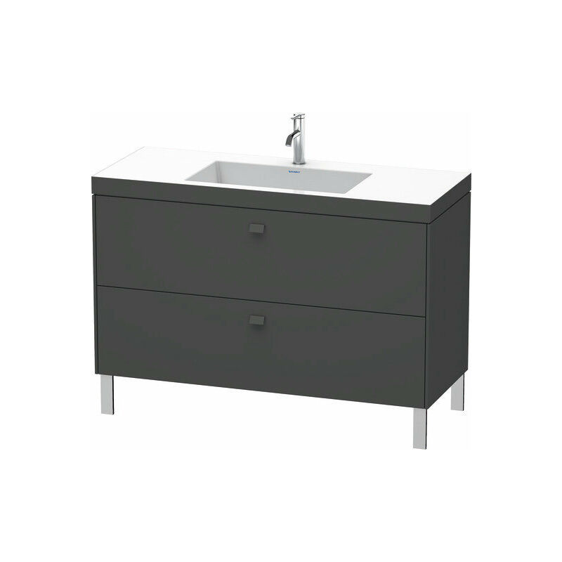 

Duravit Ag - Lavamanos Duravit Brioso c-bonded con base de 120,0x48,0 cm, 2 extraíbles, sin rebosadero, con banco con agujero para grifo, sin agujero