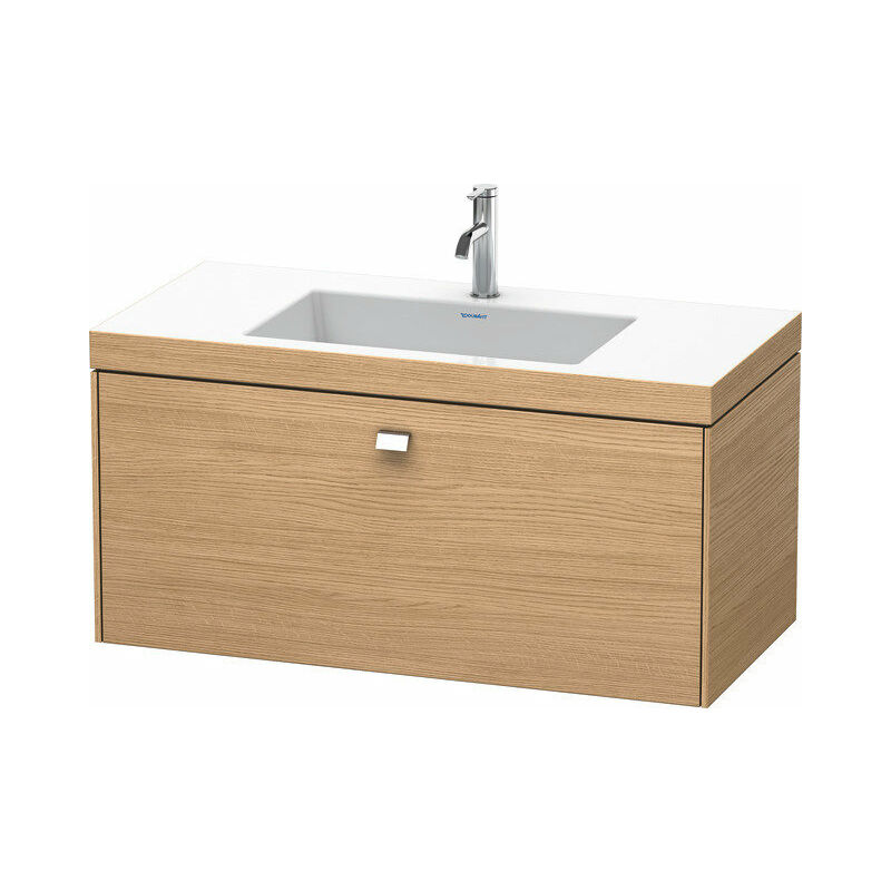 

Lavamanos Duravit Brioso c-bonded con base mural 100,0x48,0 cm, 1 cajón, sin rebosadero, con banco para grifos, 1 agujero para grifos, Color