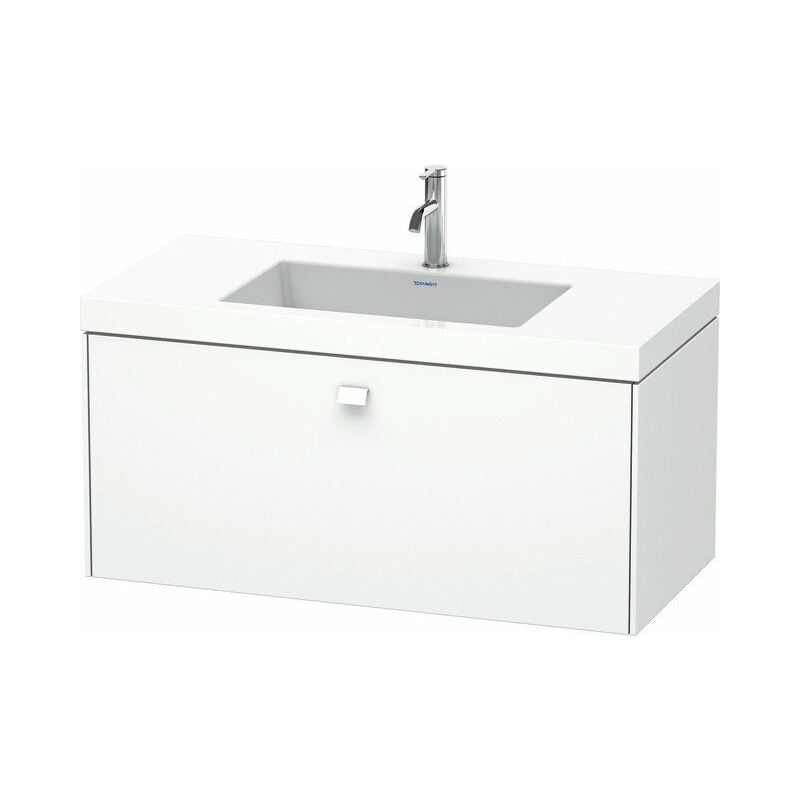 

Lavamanos Duravit Brioso c-bonded con base mural 100,0x48,0 cm, 1 cajón, sin rebosadero, con banco para grifos, 1 agujero para grifos, Color