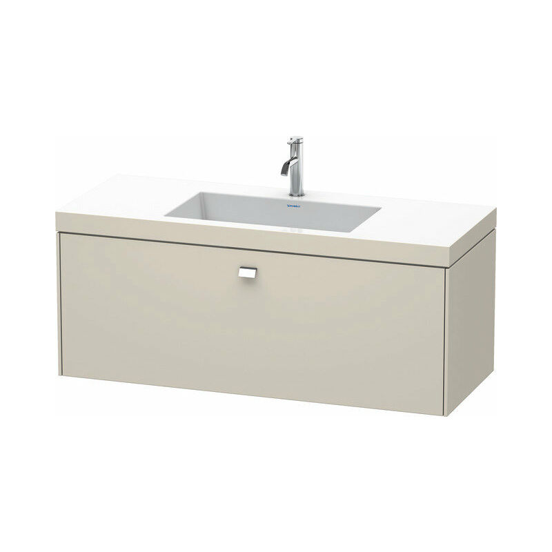 

Lavamanos Duravit Brioso c-bonded con base mural 120,0x48,0 cm, 1 cajón, sin rebosadero, con banco para grifos, 1 agujero para grifos, Color