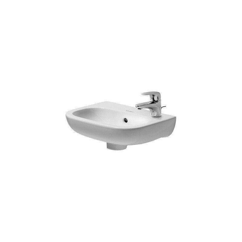 

Lavamanos Duravit D-CODE con rebosadero de grifería 360x270mm 1 orificio para grifería li we