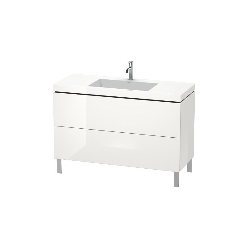 

Duravit Ag - Lavamanos Duravit L-Cube con base de pie, 120x48 cm, 2 extraíbles, sin rebosadero, sin agujero para grifo, color: Terra Mate