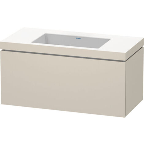 Lavamanos Duravit L-Cube con base mural, 100x48 cm, 1 cajón, sin