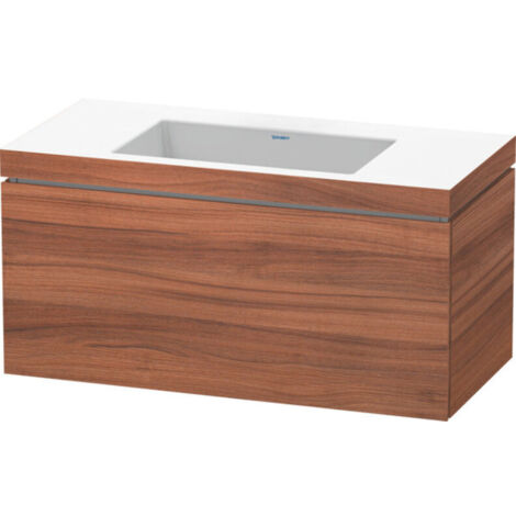 Lavamanos Duravit L-Cube con base mural, 100x48 cm, 1 cajón, sin