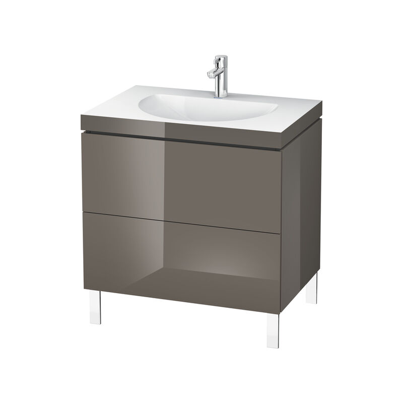 

Duravit Ag - Lavamanos Duravit L-Cube con base mural, 100x48 cm, 1 cajón, sin rebosadero, sin agujero para grifo, color: Laca de color gris franela