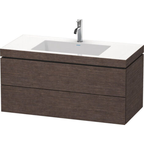 Lavamanos Duravit L-Cube con base mural, 100x48 cm, 2 cajones,