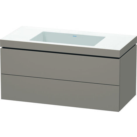 Lavamanos Duravit L-Cube con base mural, 100x48 cm, 2 cajones,