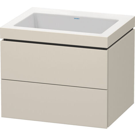 Lavamanos Duravit L-Cube con base mural, 60x48 cm, 2 cajones, sin