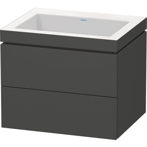 Lavamanos Duravit L-Cube con base mural, 60x48 cm, 2 cajones, sin