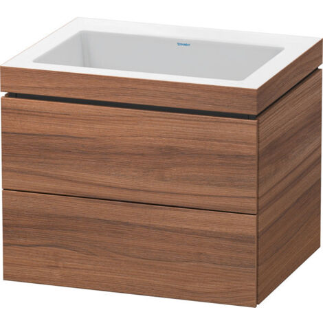 Lavamanos Duravit L-Cube con base mural, 60x48 cm, 2 cajones, sin