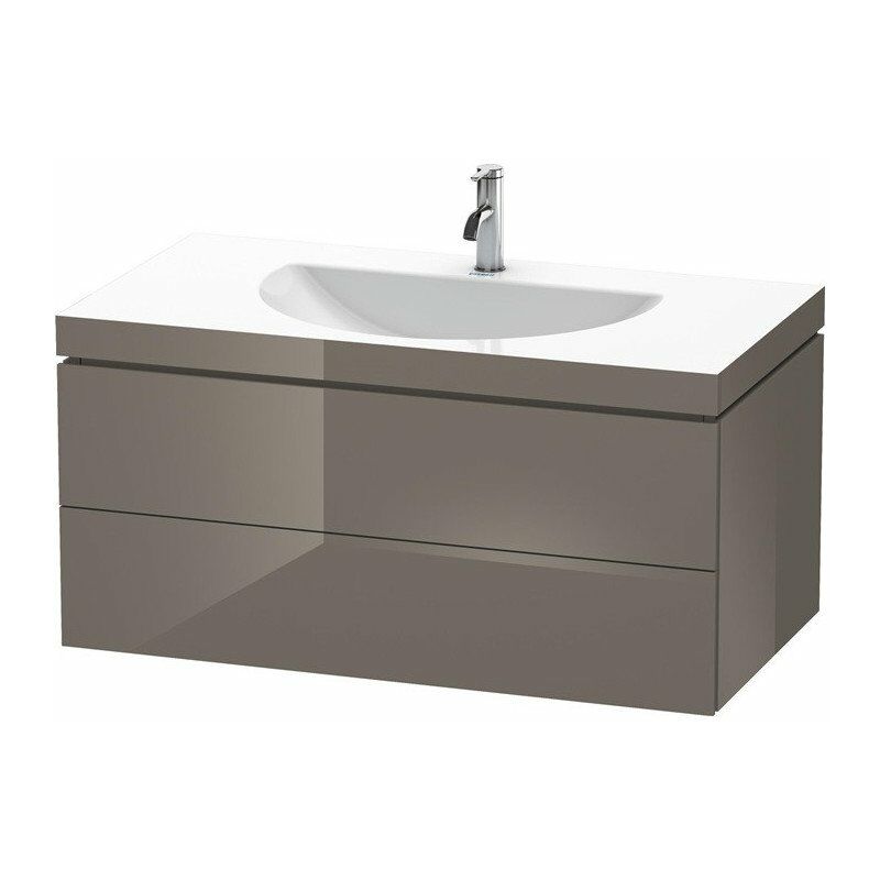 

mueble lavabo DARLING NEW 1000x540mm sin rebosadero 1 orificio para grifería franela gris brillante - Duravit