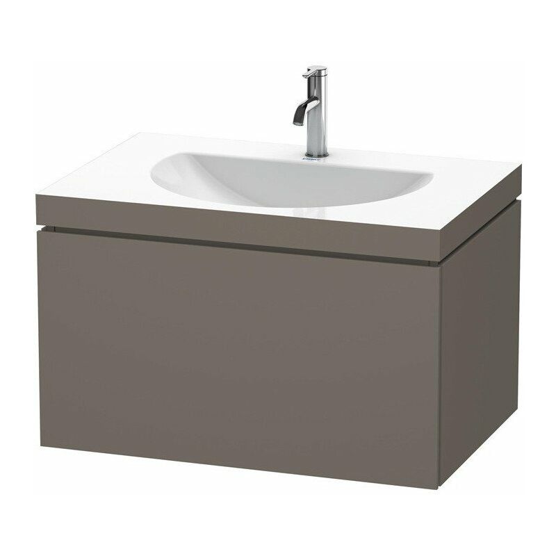 

mueble lavabo DARLING NEW 800x540mm sin rebosadero 1 orificio para grifería franela gris satinado - Duravit