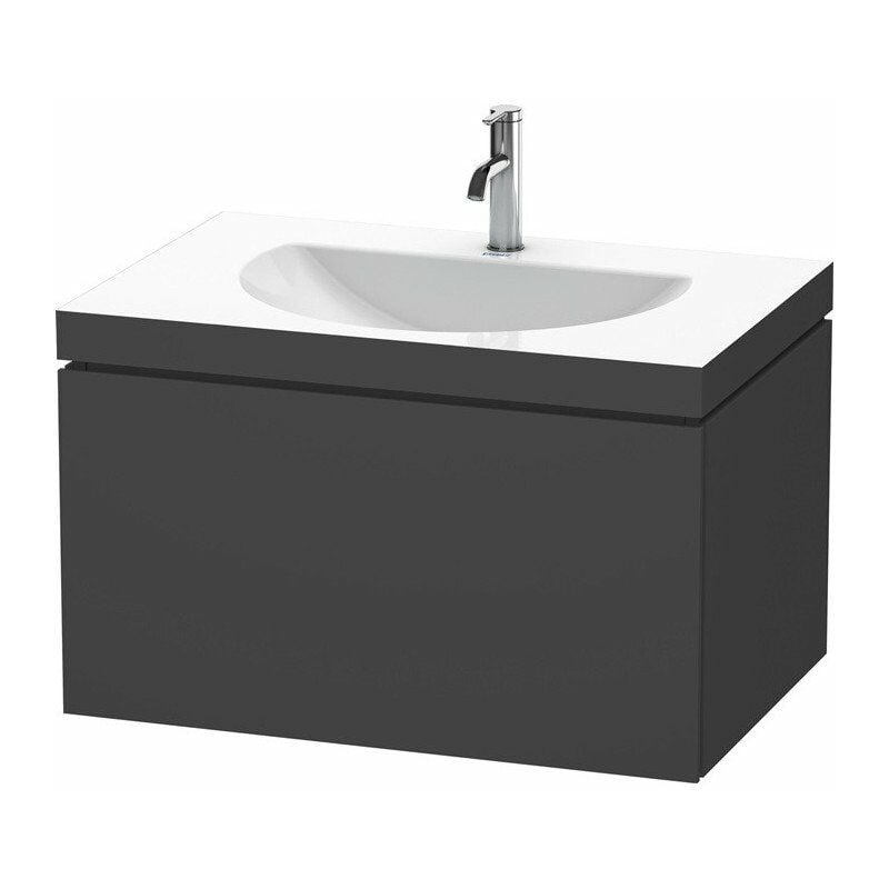 

mueble lavabo DARLING NEW 800x540mm sin rebosadero 1 orificio para grifería grafito mate - Duravit